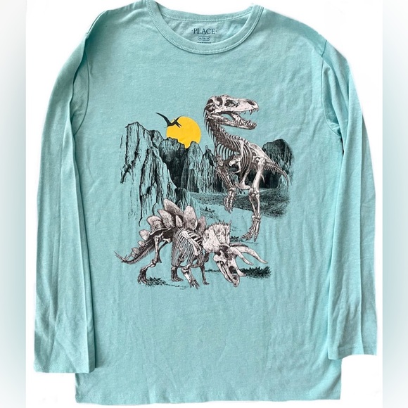 NEW Two Children’s Place Dino Long Sleeve Graphic Tee Shirts - Youth XL 14 - Picture 3 of 3